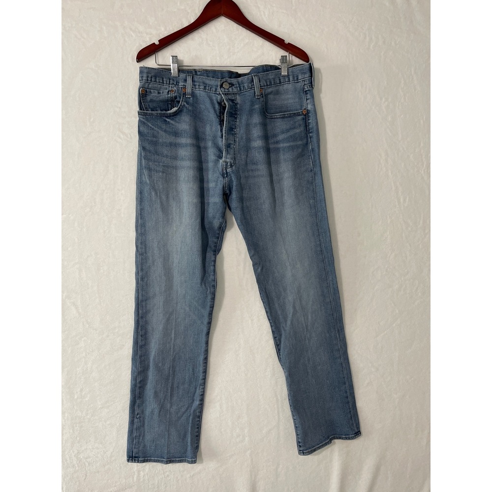 Levi's 501 Mens Jeans Classic Wash Button Fly Denim Straight Leg W38 L32
